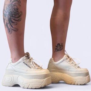 Naked Wolfe White Platform Sneakers